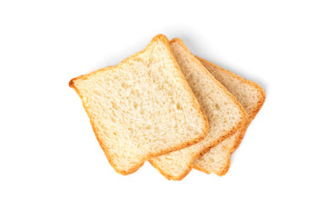 Toast bread isolated on white background.