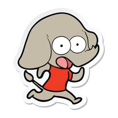 sticker of a cute cartoon elephant