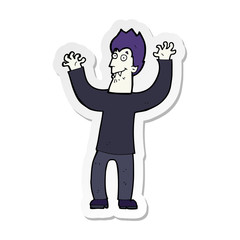 sticker of a cartoon halloween vampire