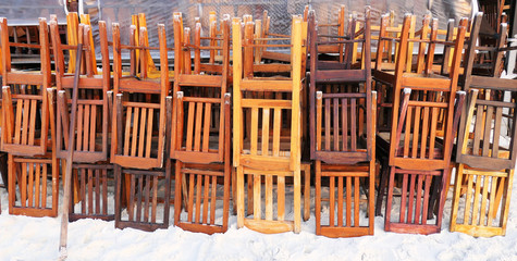 Stacked chairs