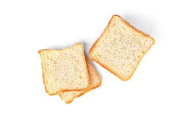 Toast bread isolated on white background.