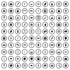 100 paint school icons set in simple style for any design vector illustration