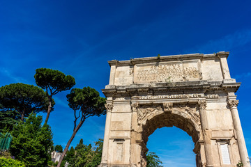 Obraz premium Italy, Rome, Roman Forum, Arch of Titus on the via sacra,