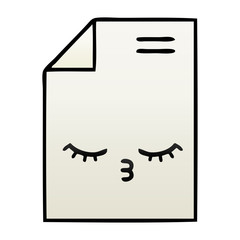 gradient shaded cartoon sheet of paper