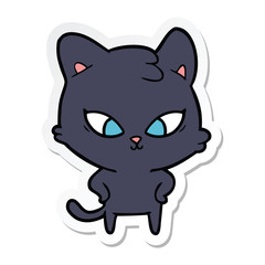 sticker of a cute cartoon cat