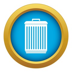 Trashcan icon blue vector isolated on white background for any design