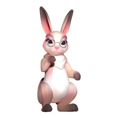 Beautiful hare with protruding ears