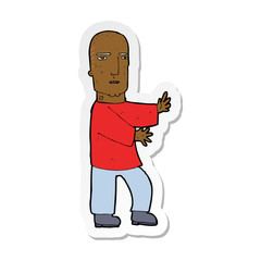 sticker of a cartoon tough man