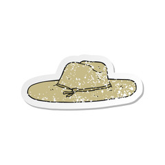 retro distressed sticker of a cartoon hat