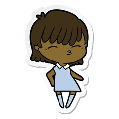 sticker of a cartoon woman