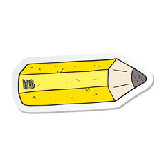 sticker of a cartoon pencil