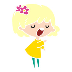 cartoon of a cute kawaii girl