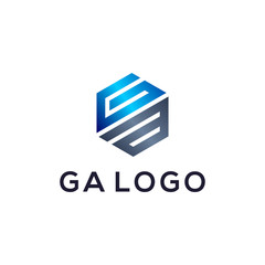 Monogram Of GA Modern Logo Design