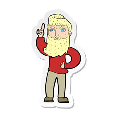 sticker of a cartoon man with idea