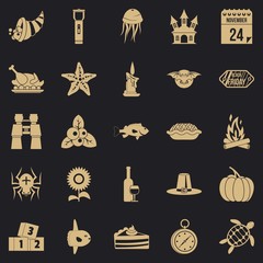 Autumn walk icons set. Simple set of 25 autumn walk vector icons for web for any design