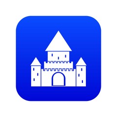 Obraz na płótnie Canvas Chillon Castle, Switzerland icon digital blue for any design isolated on white vector illustration