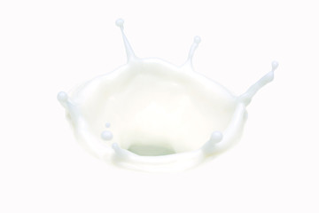 isolated pouring milk splash