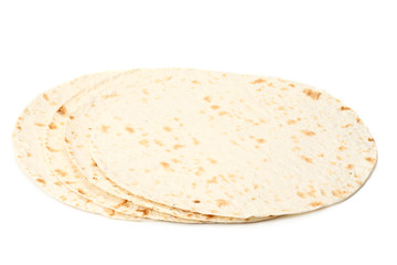 Tortilla wrap isolated on a white background