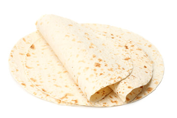 Tortilla wrap isolated on a white background