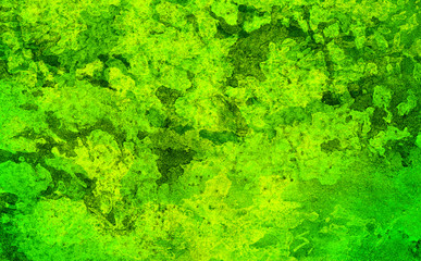 Abstract cosmic bright neon green northern lights watercolor background. Paper textured aquarelle canvas for modern creative design. Hand drawn texture water color paint illustration
