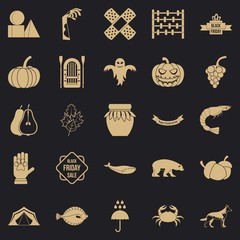 Leaf fall icons set. Simple set of 25 leaf fall vector icons for web for any design