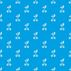 Baby carriage yellow pattern vector seamless blue repeat for any use