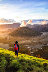 Beautiful sunrise from mount bromo viewpoint with shining bright colours - 253239390
