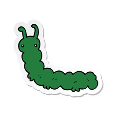 sticker of a cartoon caterpillar