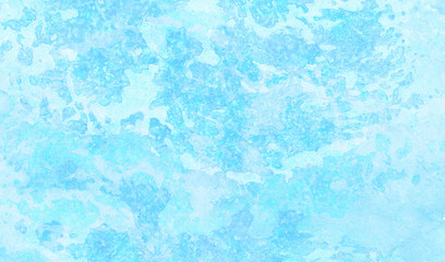 Modern creative grunge light sky blue shades watercolor background. Aquarelle paint paper textured canvas for design, card template. Turquoise gradient color handmade illustration