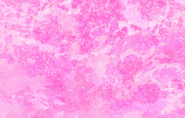 Grunge paint light pink watercolour background on white paper texture. Abstract soft magenta shades aquarelle illustration. Watercolor canvas for creative design, vintage cards, retro templates.