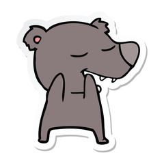 sticker of a cartoon bear
