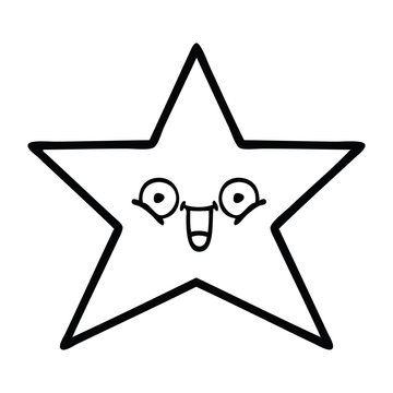 line drawing cartoon star fish