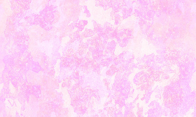 Grunge paint light pink watercolour background on white paper texture. Abstract soft magenta shades aquarelle illustration. Watercolor canvas for creative design, vintage cards, retro templates.