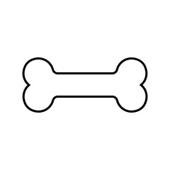 Black And White Outlined Dog Bone Cartoon Drawing Simple Design.