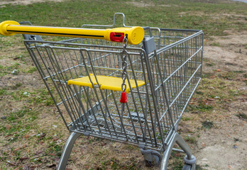 abandoned shopping trolley day outdoors close up