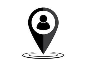 Person (pin) location icon. Vector.