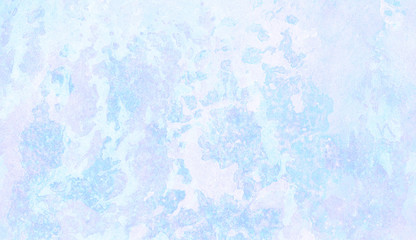 Ice and frost texture light sky blue shades watercolor background. Grunge aquarelle paint paper textured canvas for vintage design, retro card template. Turquoise gradient color handmade illustration