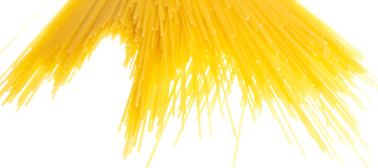 Pasta from dough on a white background