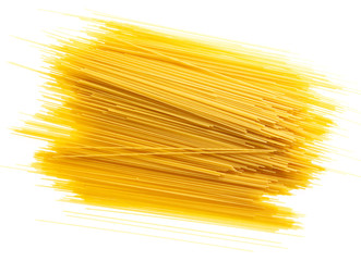 Pasta from dough on a white background