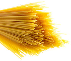 Pasta from dough on a white background