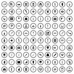 100 pharmacy icons set in simple style for any design vector illustration