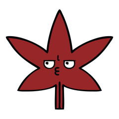 cute cartoon autumnal leaf