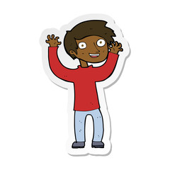 sticker of a cartoon happy man