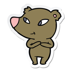 sticker of a cute cartoon bear