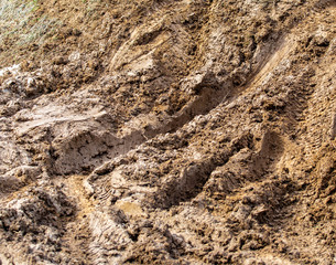 Dirt in clay on nature as a background