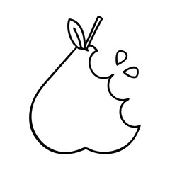 line drawing cartoon green pear
