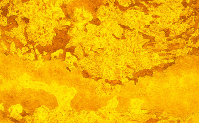 Bright yellow and orange lights neon watercolor background. Paper textured aquarelle canvas for modern creative design. Abstract hand drawn fire and flame texture, water color painted illustration