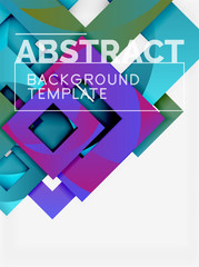 Obraz premium Color square composition with text. Geometric abstract background