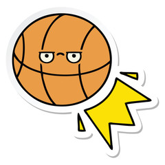 sticker of a cute cartoon basketball