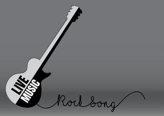 live music guitar logo vector, Rock song